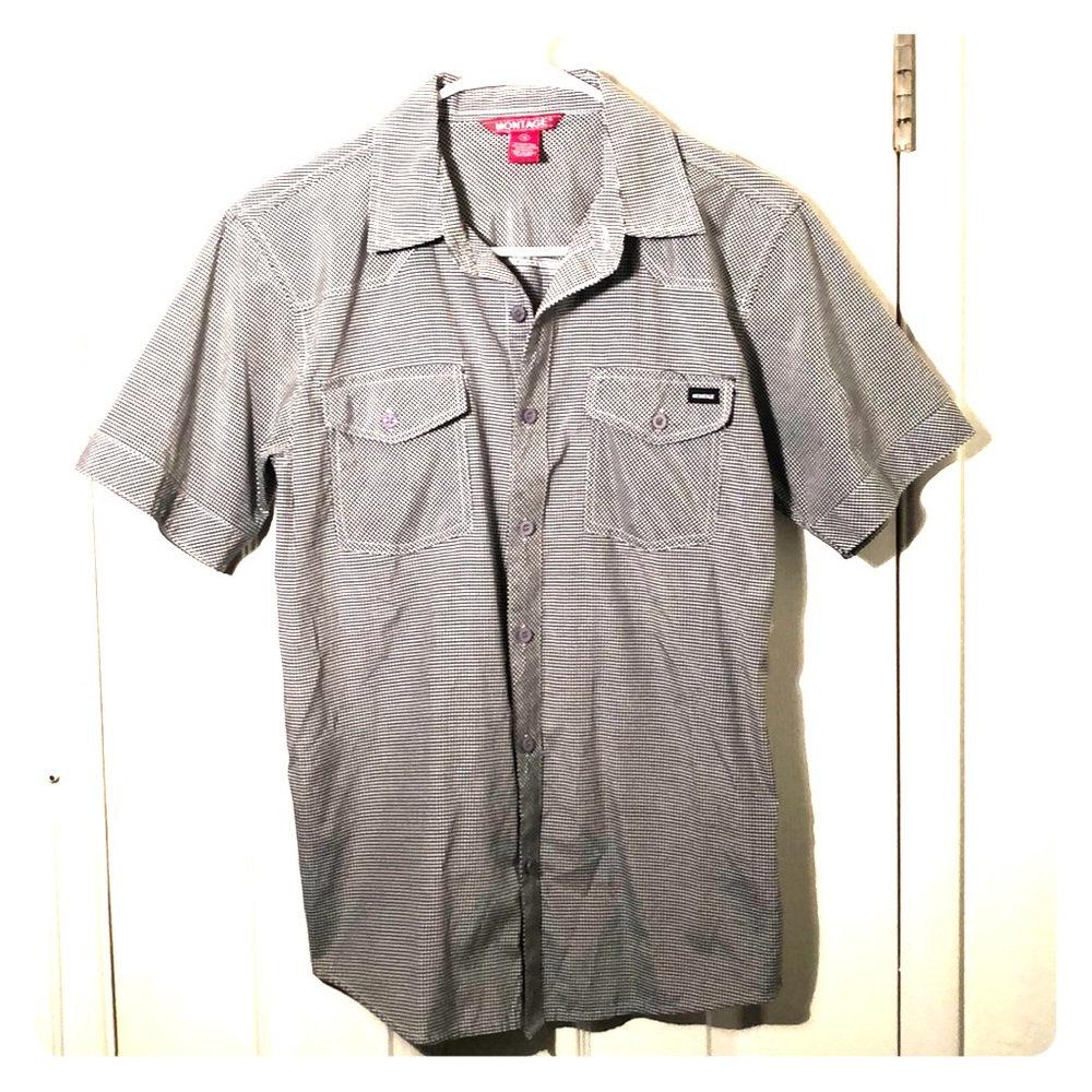 Montage Boys Size 14 black & white checkered LNew